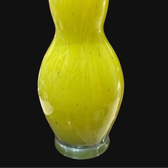 Mid Century Hand Blown Lemon Yellow Double Gourd Vase 12” Tall - Picture 9 of 11